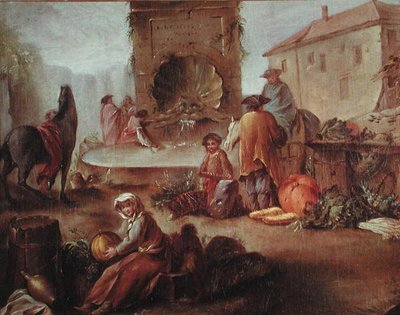 The Market Fountain by Nicolas Bernard Lepicie